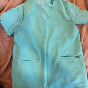 FIGS Aqua Blue Scrub Top